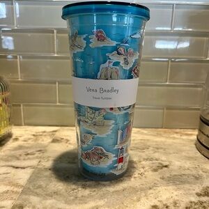 Vera Bradley Beach Toile Tumbler NWT 24oz